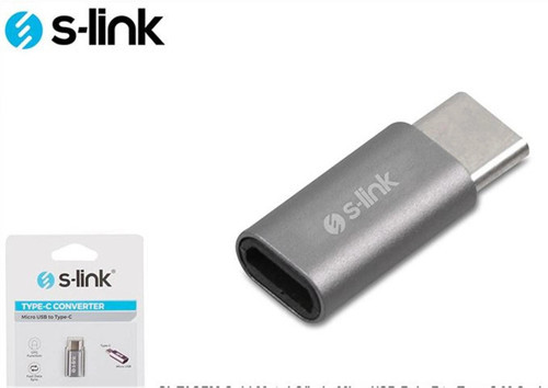 SL-TA25M Gümüş Metal Gövde MicroUSB 5pin F to Type C M Çevirici (KDO)