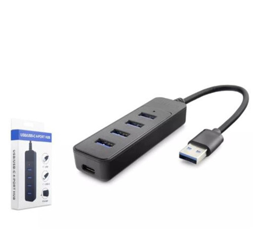 Hdx7046 Usb Hub 3-Usb3.0 + Type-C 4in1 Siyah (KDO)