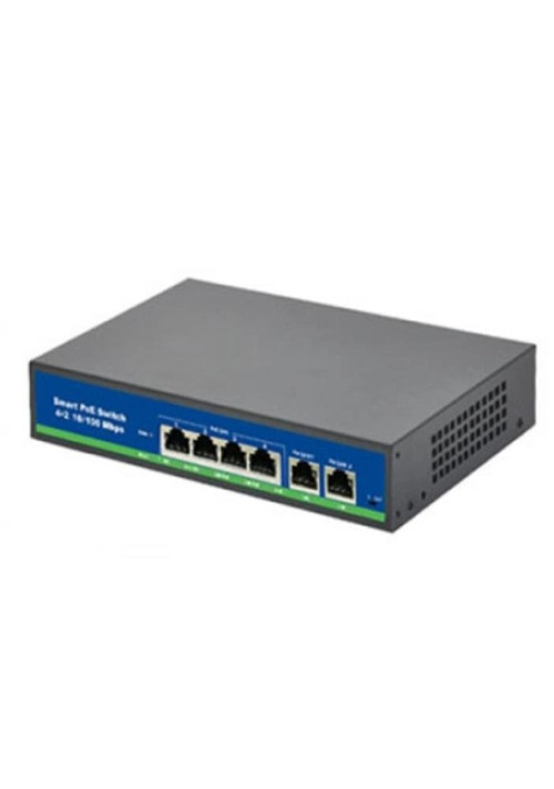 ISEE ISS-3006P 4 Port Poe+ 10-100 Mbps 2 Port 10-100 Uplink Switch 60W (KDO)