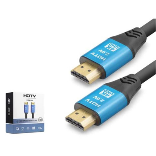 NODAR ND4055 HDMI 2.0 Kablo 4K 60 Hz OD 8.0 mm 20 m Siyah Mavi (KDO)
