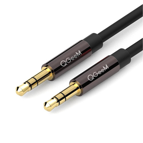 QG-AU04BD300 3mt Altın Uçlu Siyah AUX Audio Kablo Erkek-Erkek (KDO)
