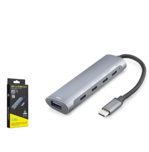 HADRON HDX7895 Type-C 3.2 Gen2 PD Hub 5 Port 10 Gbps 100W Gri (KDO)