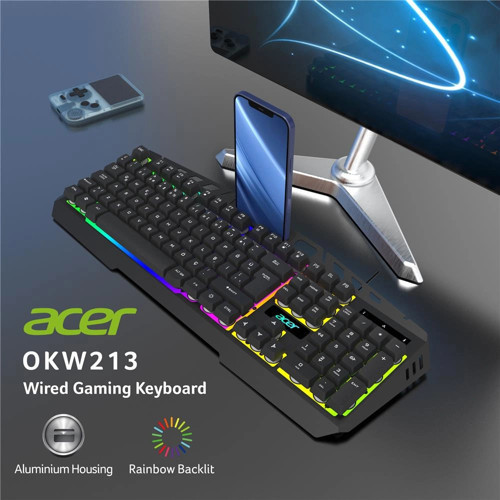OKW213 Siyah RGB Rainbow Backlit Gaming Keyboard Rainbow (Kablo Uzunluğu 1,5mt) (KDO)