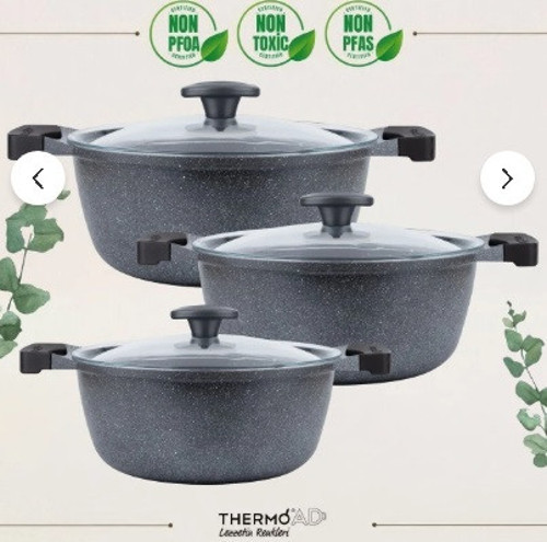 Tencere Seti Graneu Serisi 6 Parça Mini Set gri