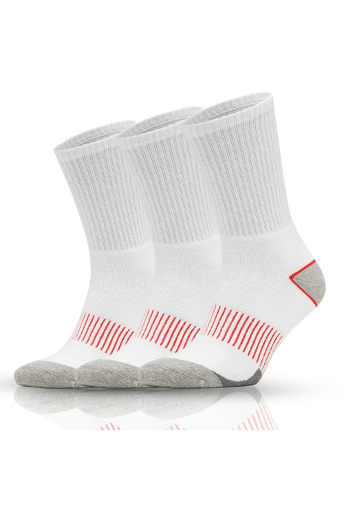 3 Çift Havlu Tabanlı Outdoor Kadın Erkek Spor Beyaz Çorap