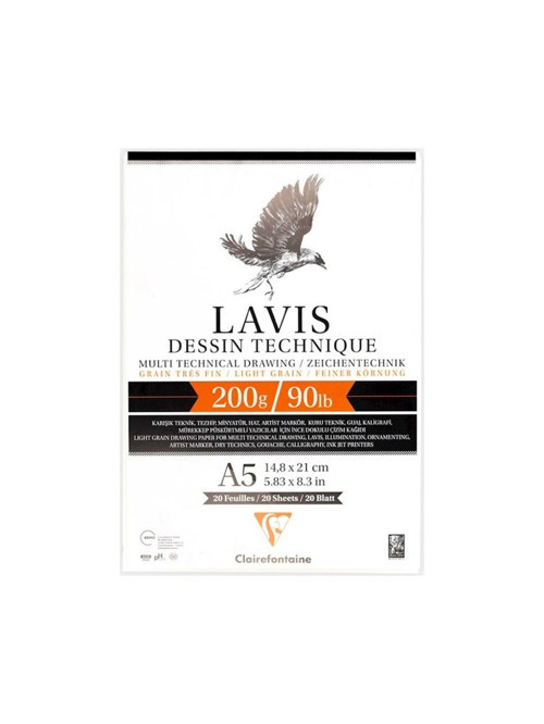 Multiteknik Lavis Yapışkanlı Çizim Defteri A5 200gr 20 Sayfa