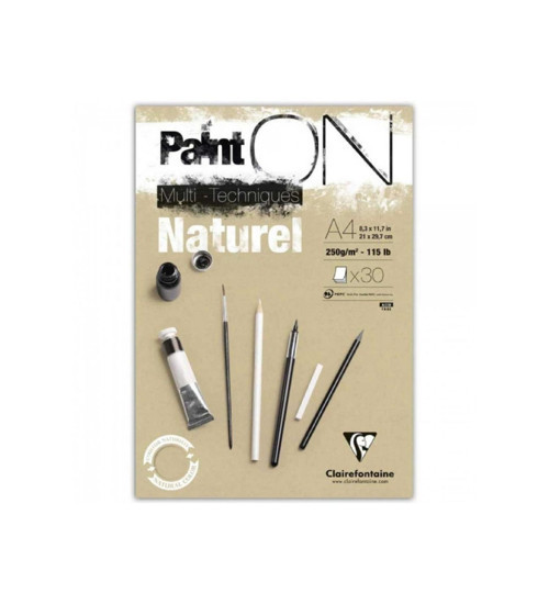 Paint On Dikişli 250Gr 30 Yaprak A4 Karışık Teknik Çizim Defteri Blok Natural Kağıt