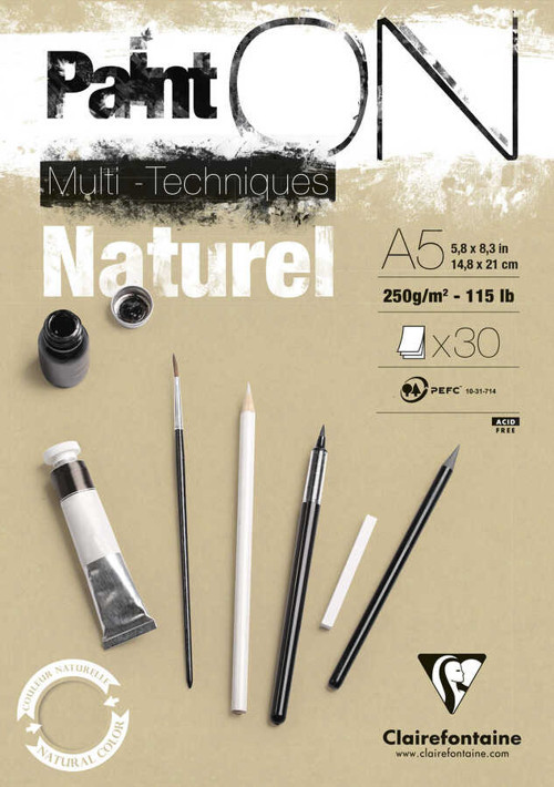 Paint On Dikişli 250Gr 30 Yaprak A5 Karışık Teknik Çizim Defteri Blok Natural Kağıt