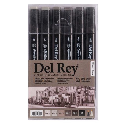 Twin Marker Kalem Sıcak Gri Tonları 6 Lı Set Wg-