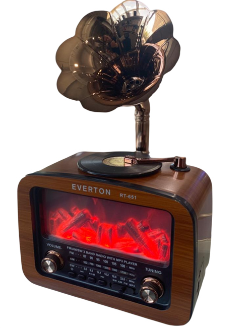 Rt-651 -Usb-Tf-Am-Fm-Sw-Blue-Connect-Tws-Usb Şarj Nostaljik Radyo Alev Işıklı