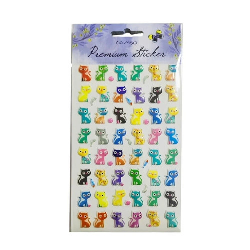 Puf Balıklı Kedi Sticker