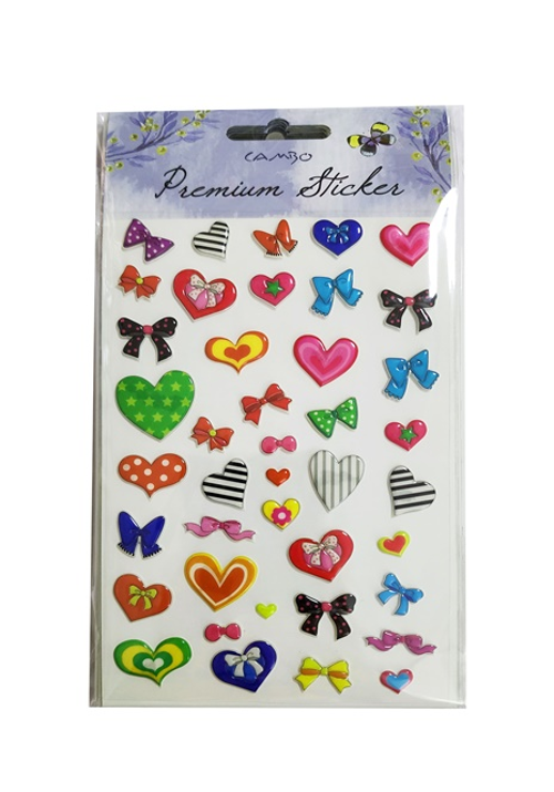 Puf Papyonlu Kalp Sticker