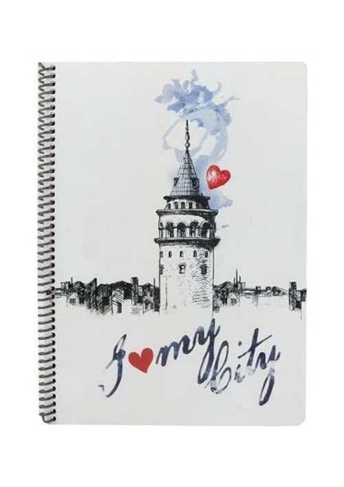 17X22Cm 80 Yaprak Çizgili Plastik Kapak Spiralli My City Defter (2 Li Paket) 321261-99