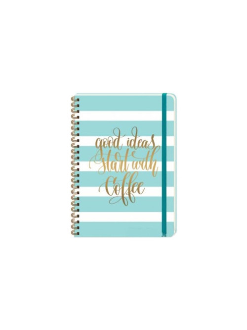 Çizgili Not Defteri 14X20Cm Daily Notes Muse - Good İdeas Start With Coffee (2 Li Paket)