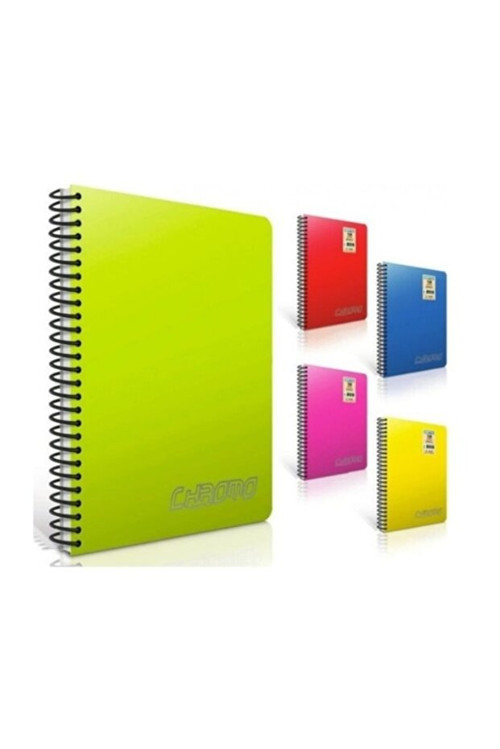 Spiralli Defter Chromo Plastik Kapak Çizgili 80 Yaprak A5 (3 Lü Paket) 1347