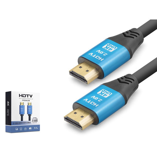 Nd4052 Hdmi 2.0 Kablo 4K 60 Hz Od 8.0 Mm 5 Metre Siyah Mavi