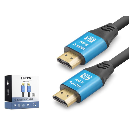 Nd4056 Hdmi 2.0 Kablo 4K 60 Hz Od 8.0 Mm 25 Metre Siyah Mavi