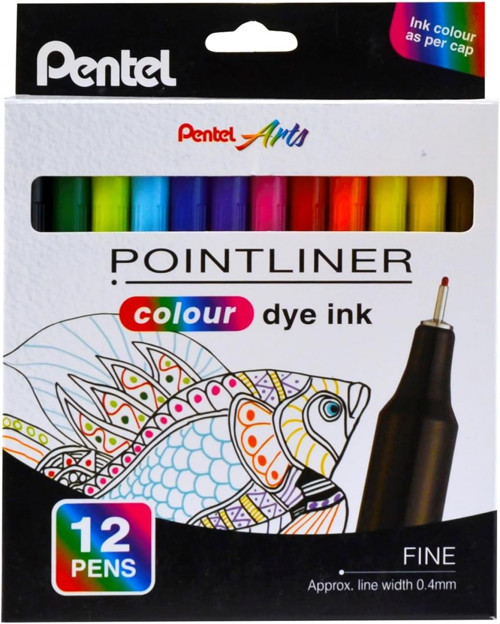 Fiber Uçlu Boya Kalemi 0.4 Mm Fineliner 12 Renk