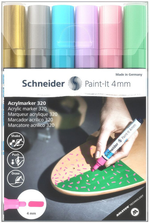 Paint-it 320 Akrilik Marker Kalem 4 Mm 6 Renk Kalem Seti-2 (120296)