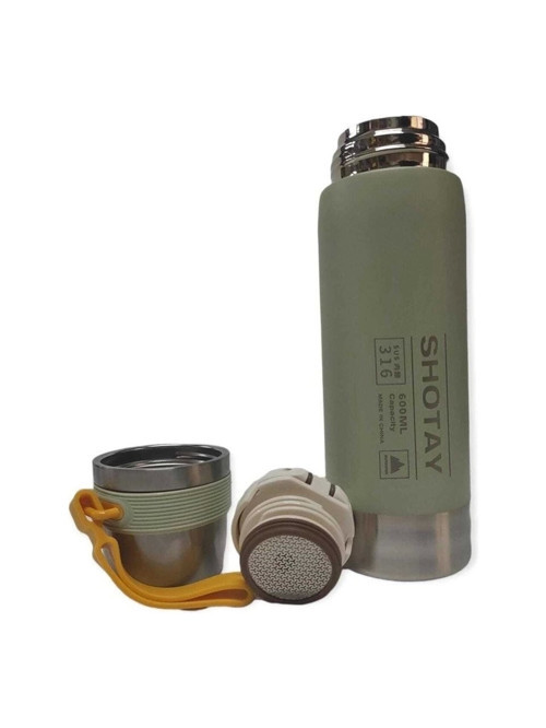 Travel Çelik Termos Matara 600 Ml (Karışık Renk, 1 Adet)