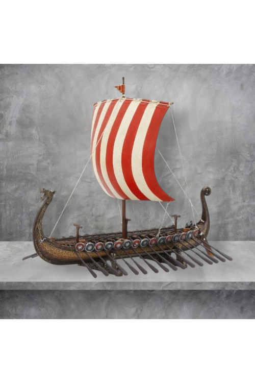 Design Yelkenli Viking Gemisi Figürü 33Cm