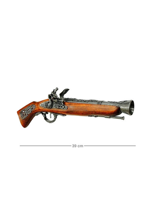 Denix Dekoratif Çakmaklı Karabina Tüfeği 39 Cm, Avusturya 18. Yüzyıl (Flintlock Blunderbuss)