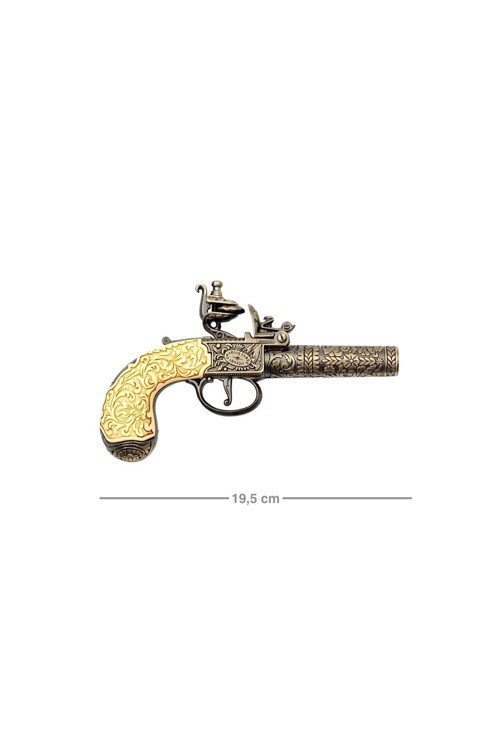 Denix Dekoratif Flintlock Pocket Pistol 19,5 Cm, Londra 1795