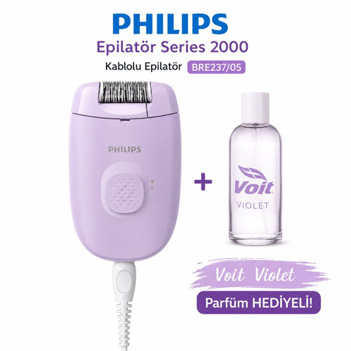 Epilatör Series 2000 BRE237/05 Kablolu Epilatör + Voilet 100 ml Kadın Parfüm Hediyeli