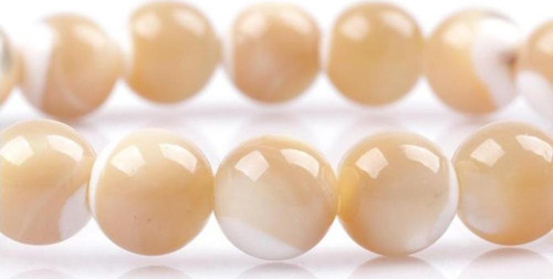 Esmer Sedef Doğal Taş Bileklik 8 MM Küre Kesim