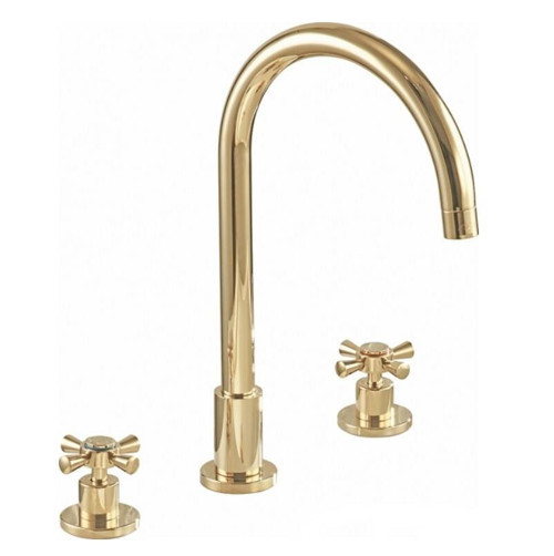 Eca - Quadrille Ankastre Lavabo Bataryası 3 Delikli Altın - 102805079