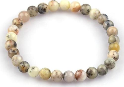 Merlinite Opal Doğal Taş Bileklik 6mm Küre Kesim