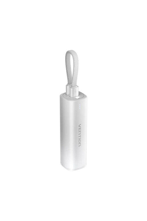 Fhw 5000Mah 20W Usb-C Ve Lightning Mini Powerbank Dahili Askı Kablolu Taşınabilir Hızlı Şarj Cihazı