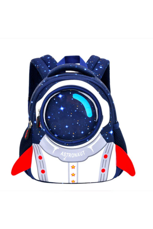 Uzaysever - Astronot Minik Su Geçirmez Anaokulu Sırt Çantası- Lacivert Kırmızı