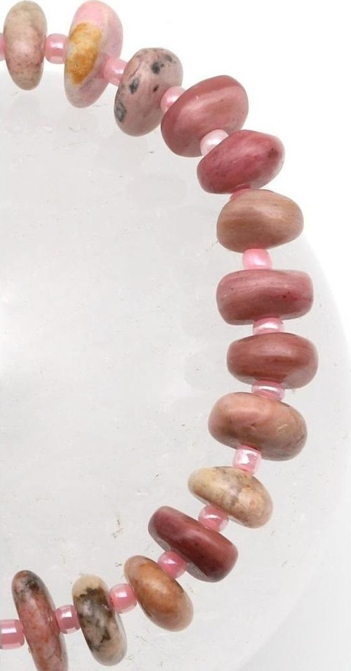 Picture Jasper Doğal Taş Makrome Örme Bileklik Şekilsiz Kesim