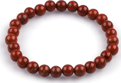 Red Jasper Doğal Taş Bileklik 6mm Küre Kesim