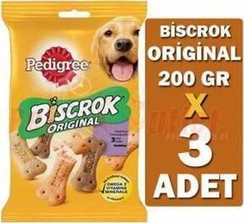Biscrok Original Köpek Ödül Bisküvisi 200 Gr X 3 Adet