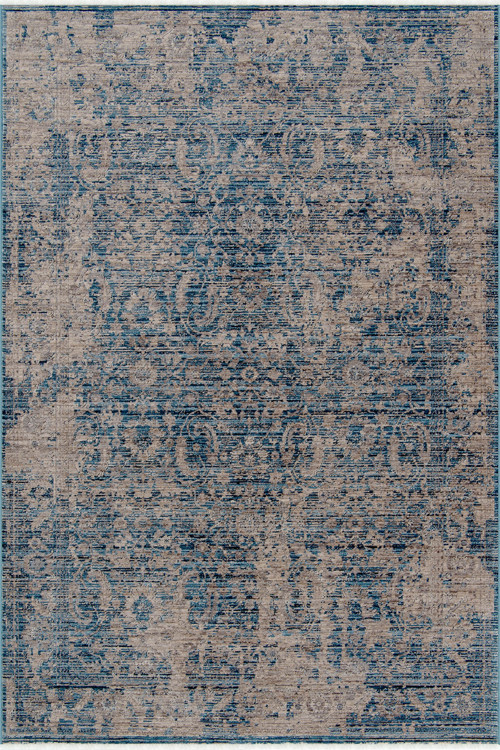 Dekorenti Otantik 2610 Mavi Halı Eskitme Görünümlü Vintage Halı
