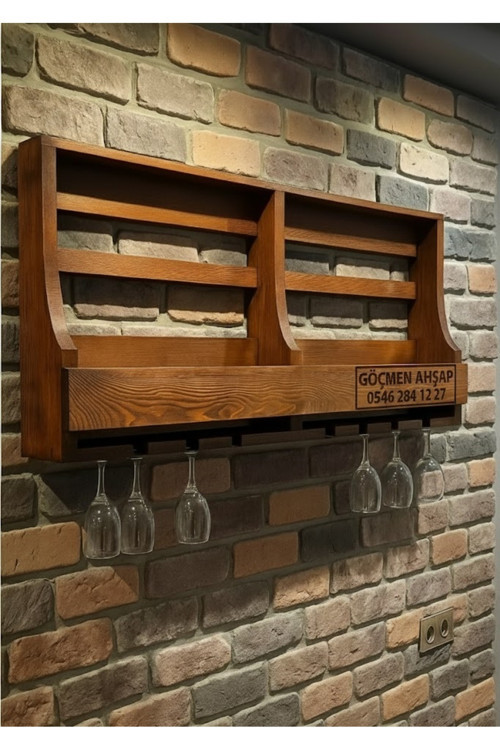 Worldofwood Ahşap büyük şişe stand