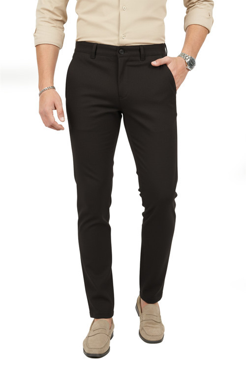 Erkek Kahve Modern Fit Likralı Kumaş Pantolon Günlük & Ofis Kullanımı 2602020