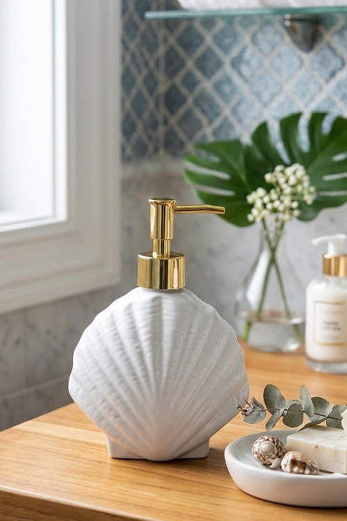 Stoneware Sıvı Sabunluk İstiridye Beyaz 40266