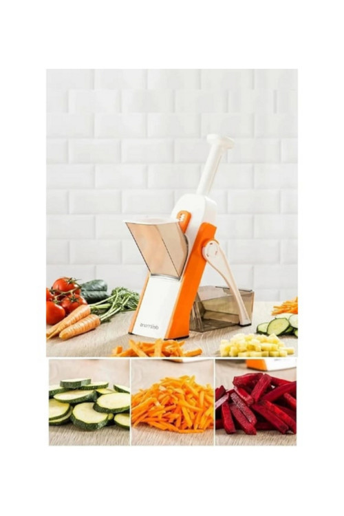 Yaylı Basmalı Sebze & Patates Doğrayıcı – Hazneli Çok Fonksiyonlu Dilimleyici Ve Rende
