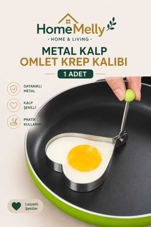 Kalp Model Metal Omlet Krep Kalıbı