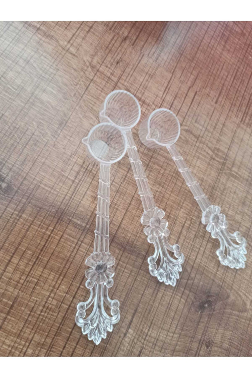 3 Adet Origami Kristal Şekilli Şeker, Baharat Ve Kahve Kaşığı