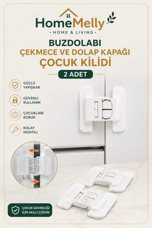 2 Adet Çocuk Kilidi Buzdolabı Mobilya Çekmece Dolap Kapağı Kilidi Güvenlik Koruma Kilidi