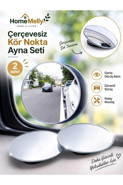 Çerçevesiz Kör Nokta Ayna Seti , 2 Adet Net Görüş Kör Nokta Aynası