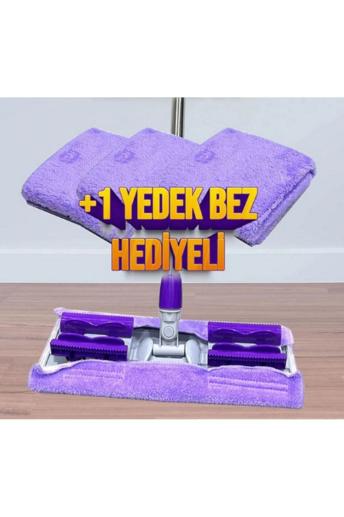 Mikrofiber Mandallı Mop Seti - Teleskopik Saplı, Yedek Bezli, Pratik Ve Dayanıklı Temizlik