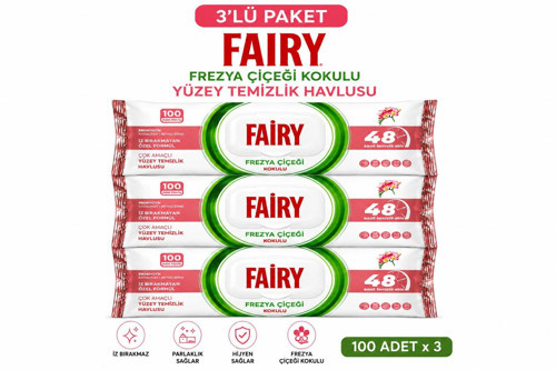 Yüzey Temizlik Havlusu Frezya Çiçeği Kokulu 100'lü - 3 Adet