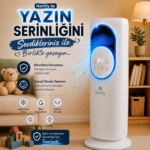 Uzaktan Kumandalı Hava Isıtıcı, Soğutucu, Nemlendirici ve UV Sterilizasyon Cihazı