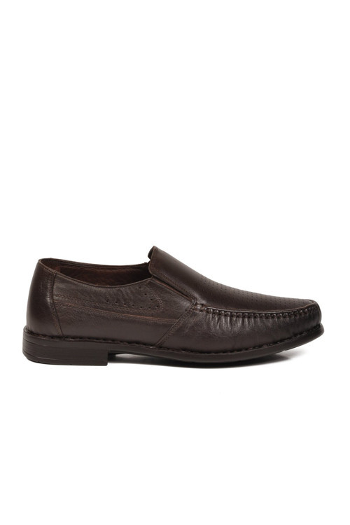 Erkek Hakiki Deri Klasik Mokasen Loafer Ayakkabı Kahve Sensitive 3607-1 M