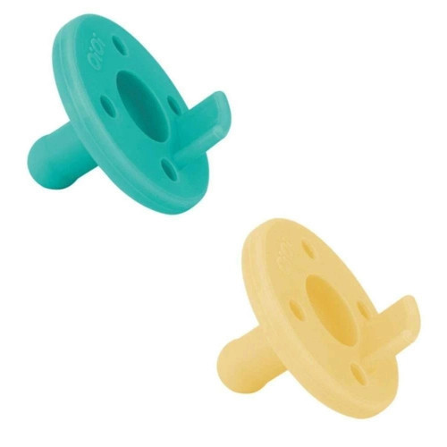 Ortodontik Silikon 2 li Emzik - Aqua Green & Yellow